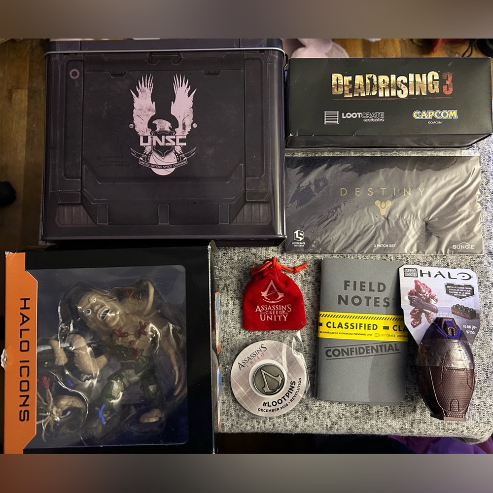 Junk Drawer Lot Lootcrate Video Game Collectables Halo Assassin's Creed Destiny